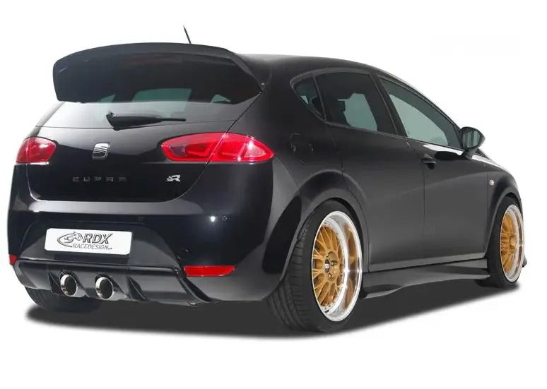 RDX Racedesign, rear bumper skirt 'Diffuser', fits Seat Leon 1P FR/Cupra (exhaust center) (PUR)
