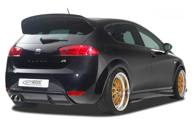 RDX Racedesign, bas de pare-chocs arrière 'Diffuseur', compatible avec Seat Leon 1P FR/Cupra (échappement à gauche) (PUR)