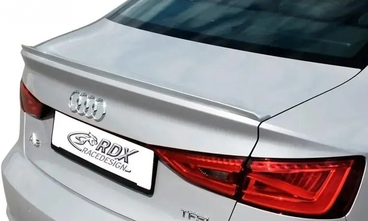 RDX Racedesign, lèvre de spoiler de coffre, compatible avec Audi A3 8V Sedan & Cabrio 2012- (ABS)