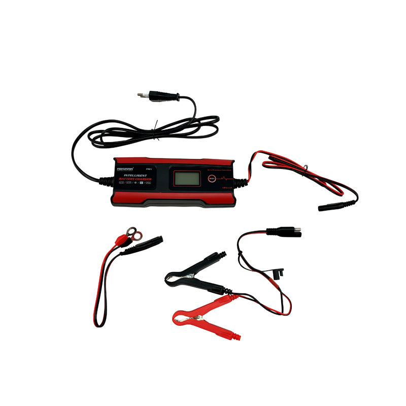 Absaar, Pro 1.0 acculader 6/12V 1A - LCD-display, 11-traps controller