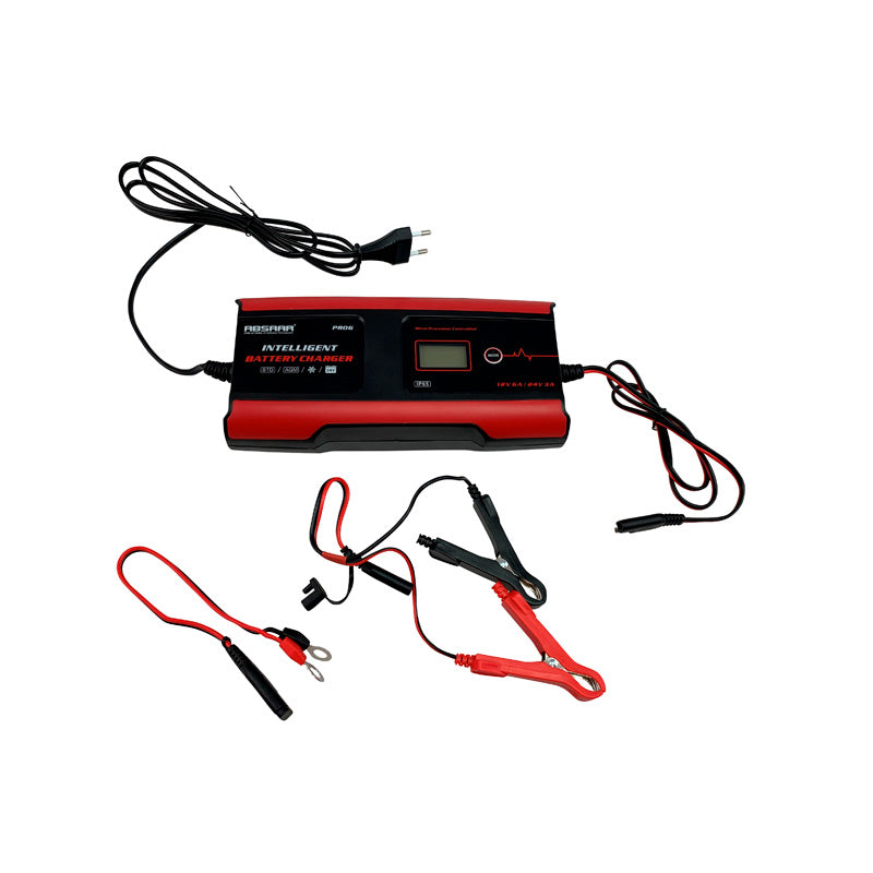 Absaar, Pro 6.0 acculader 6A - 12V/24V, LCD-display
