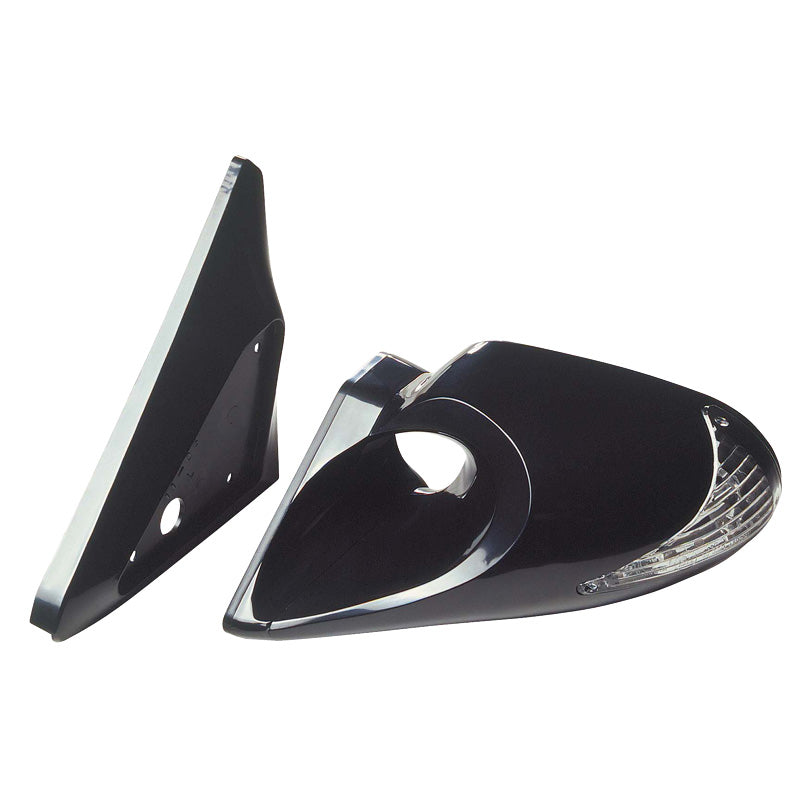 AutoStyle Set universal sport mirrors 'K6' black + indicator (manual adjustment)
