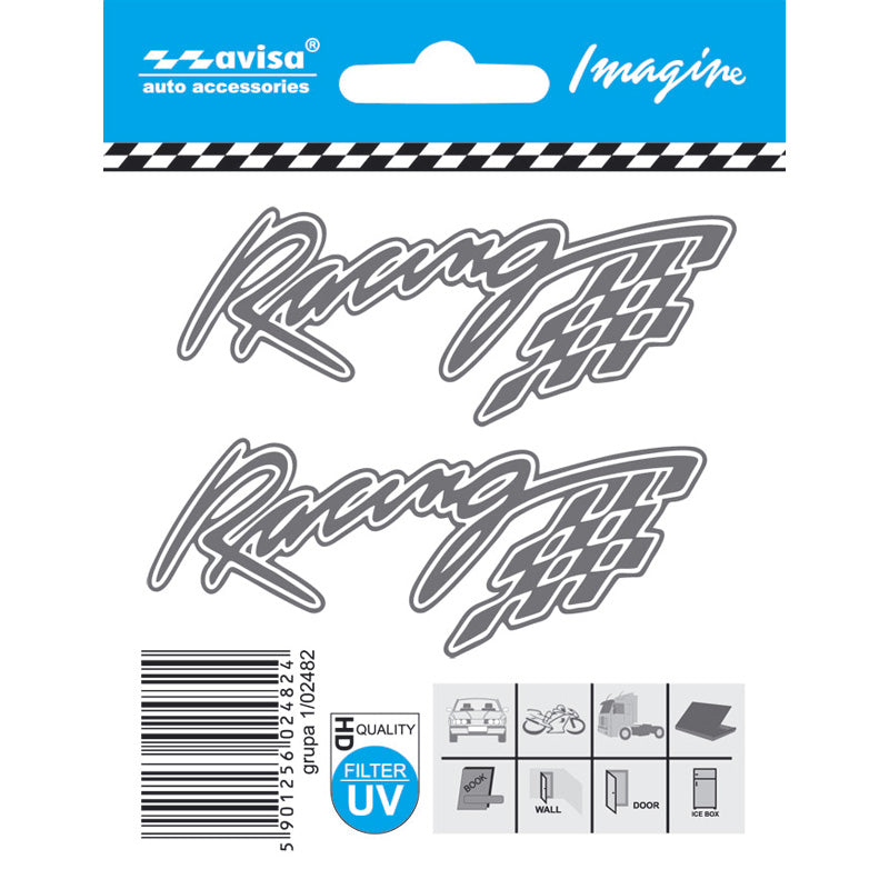 Avisa Autocollant AutoTattoo Racing 2-pièces - 8,2x3,3cm