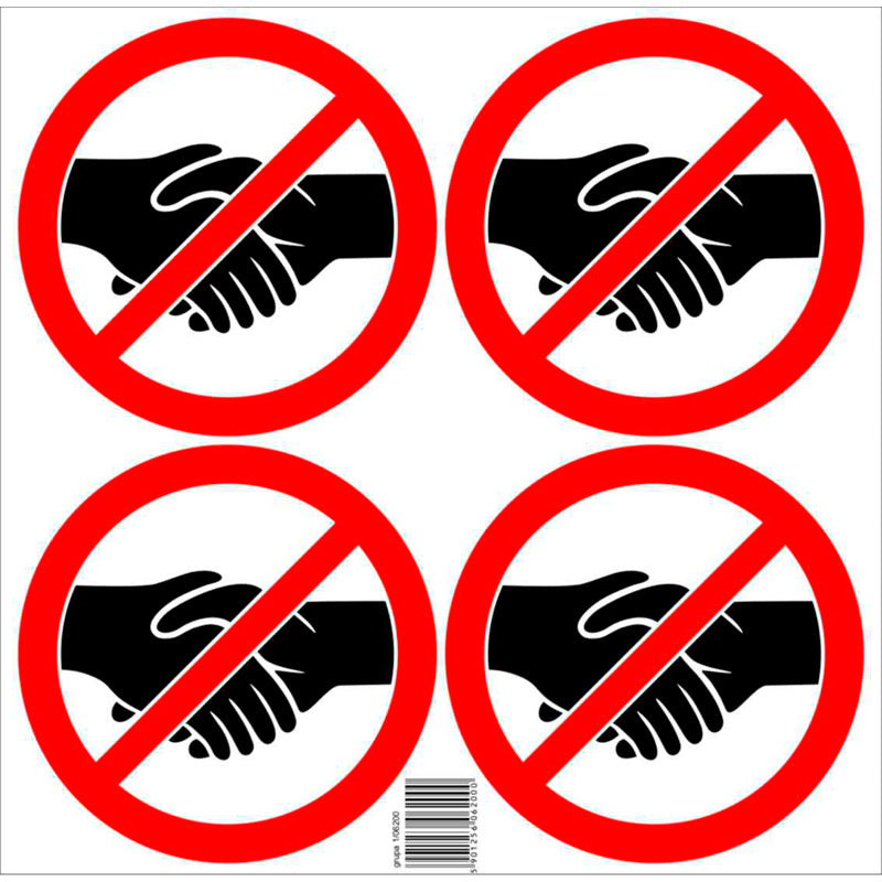 Avisa, Handdrukken verboden - Stickerset - 4x 15 cm