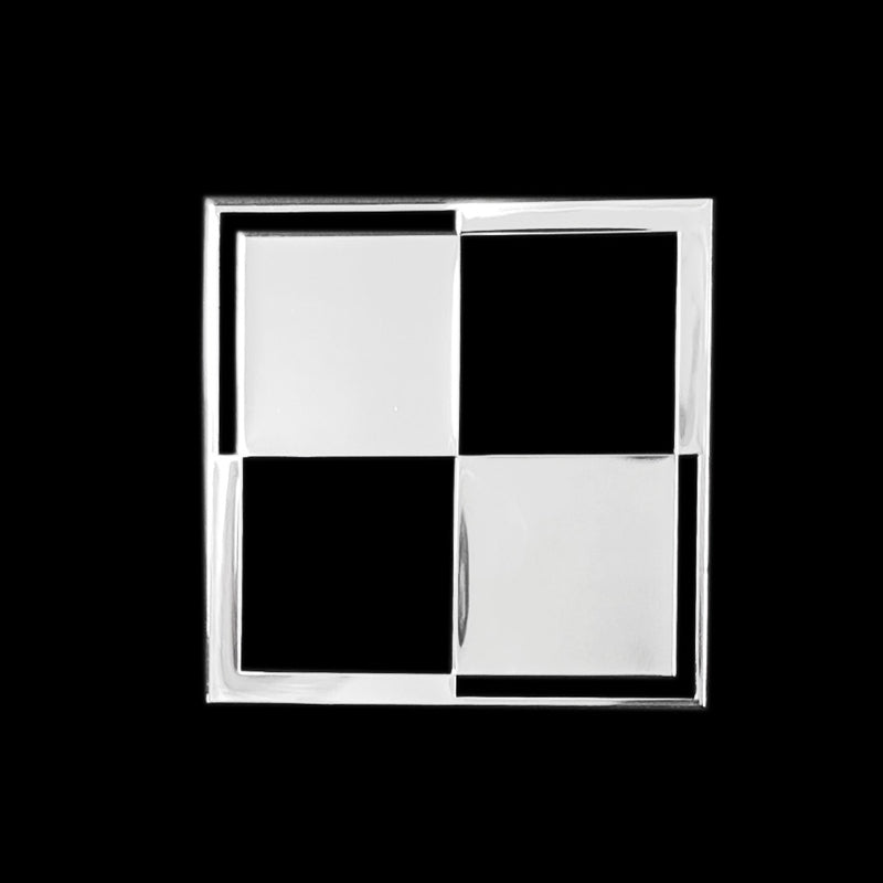 Avisa, nikkelsticker 'Chequer' - 3D-effect - 50x50mm