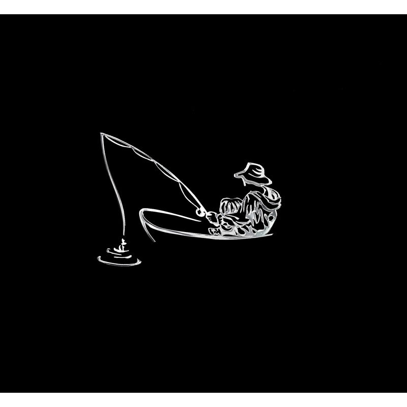 Avisa, autocollant nickel « Pêcheur en bateau » - 70x49mm