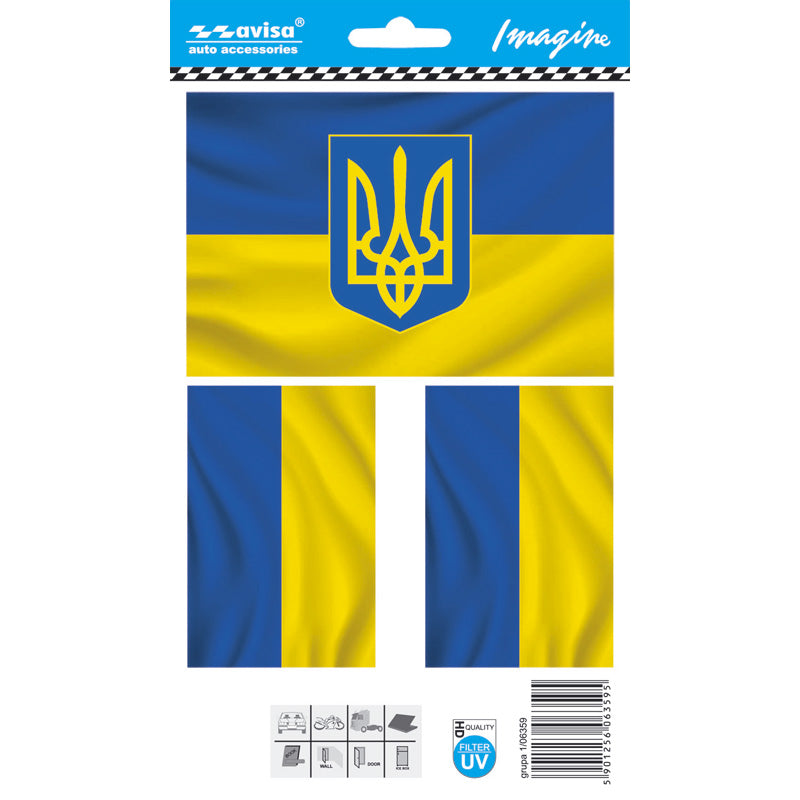 Avisa Autocollant AutoTattoo Ukraine/ flags - 12,7x8,5cm