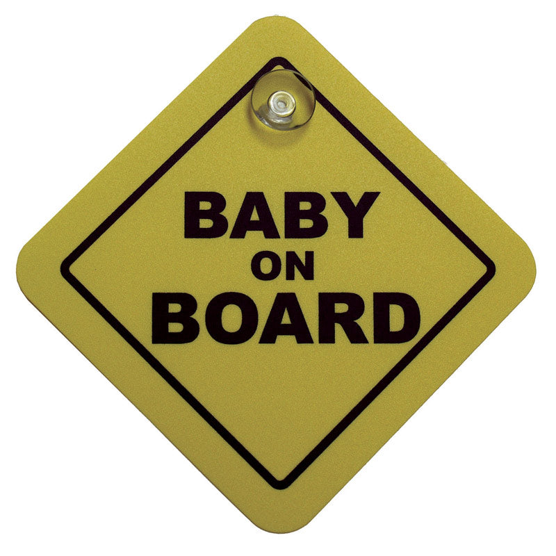 Avisa, autocollant Baby On Board - jaune - 16x16cm