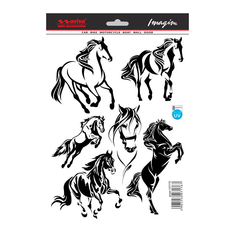 Avisa, kit d'autocollants auto tattoo Mustang - 19x28cm