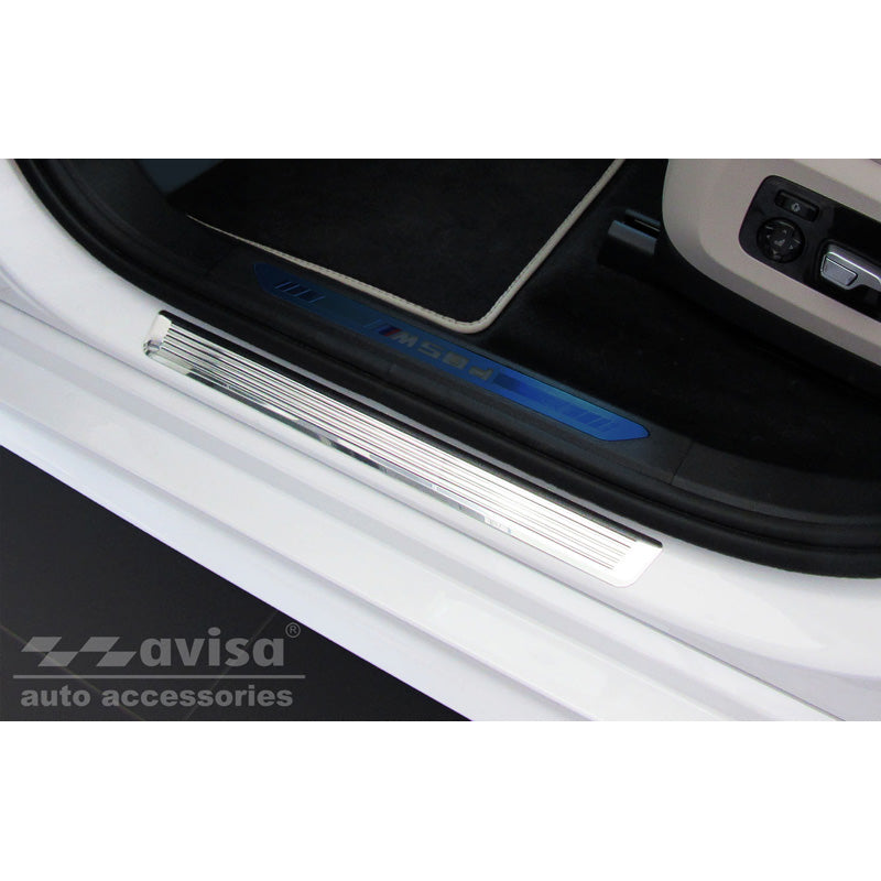 Avisa, Door Sill Protectors, Stainless Steel, Fits BMW X7 G07 2019- 'Lines' - 4 pieces