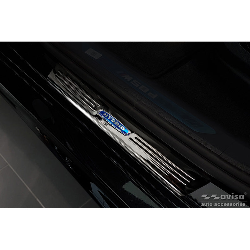 Avisa, Door Sill Protectors, Black, Stainless Steel, Fits BMW X6 G06 2019- 'Hybrid' - 4 pieces