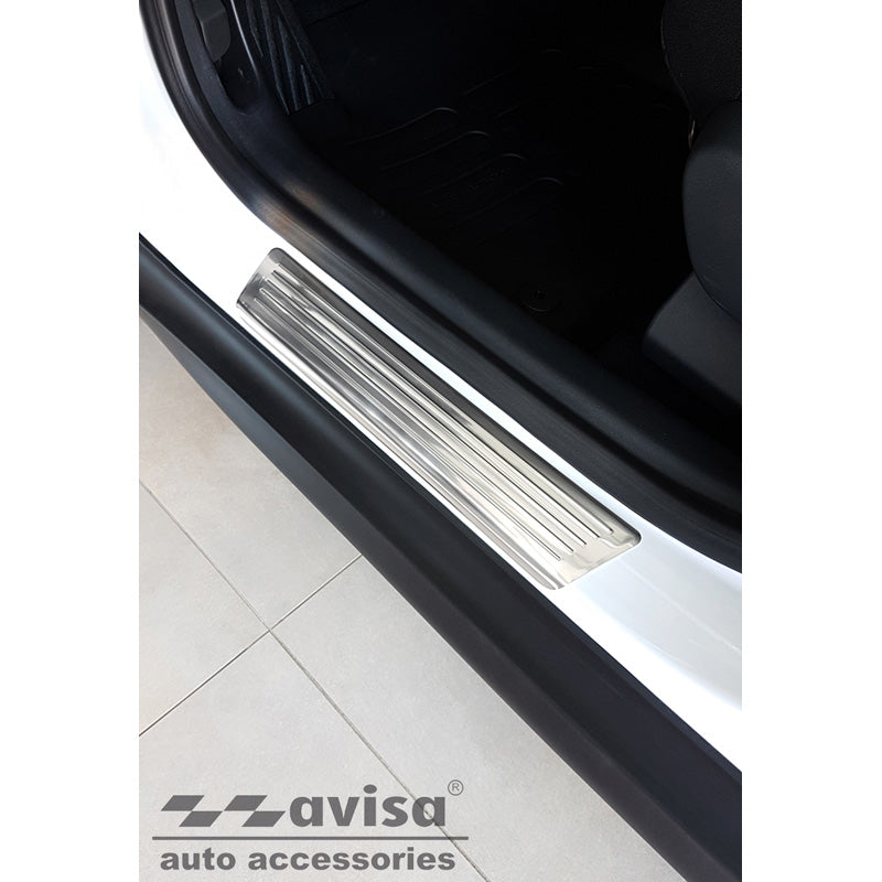 Avisa, Door Sill Protectors, Stainless Steel, Fits Citroën C3 Aircross II 2017- 'Lines' - 4 pieces