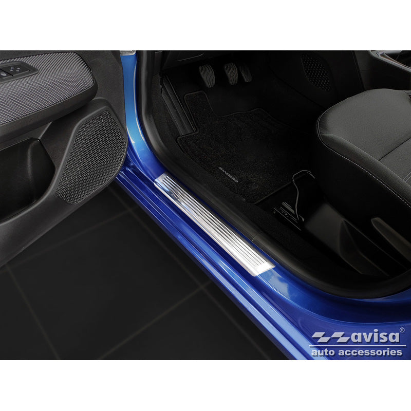 Avisa, Door Sill Protectors, Stainless Steel, Fits Dacia Sandero III 2020- incl. Stepway 'Lines' - 4 pieces