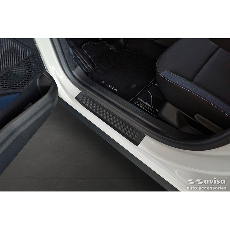 Avisa, Door sill protectors, Stainless steel, Fits Dacia Duster III 2024-, 'Lines' – 4 pieces