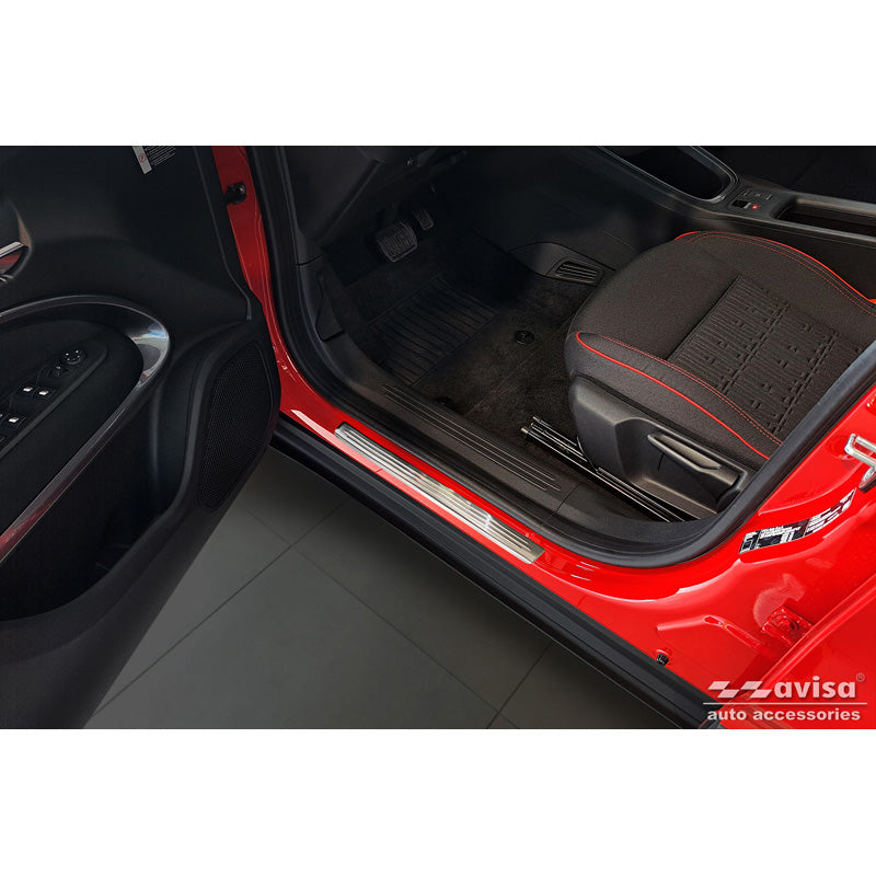 Avisa, Protège-seuils de porte, Acier inoxydable, Compatible avec Fiat 600(e) (365_) 2023-, 'Lines' – 4 pièces