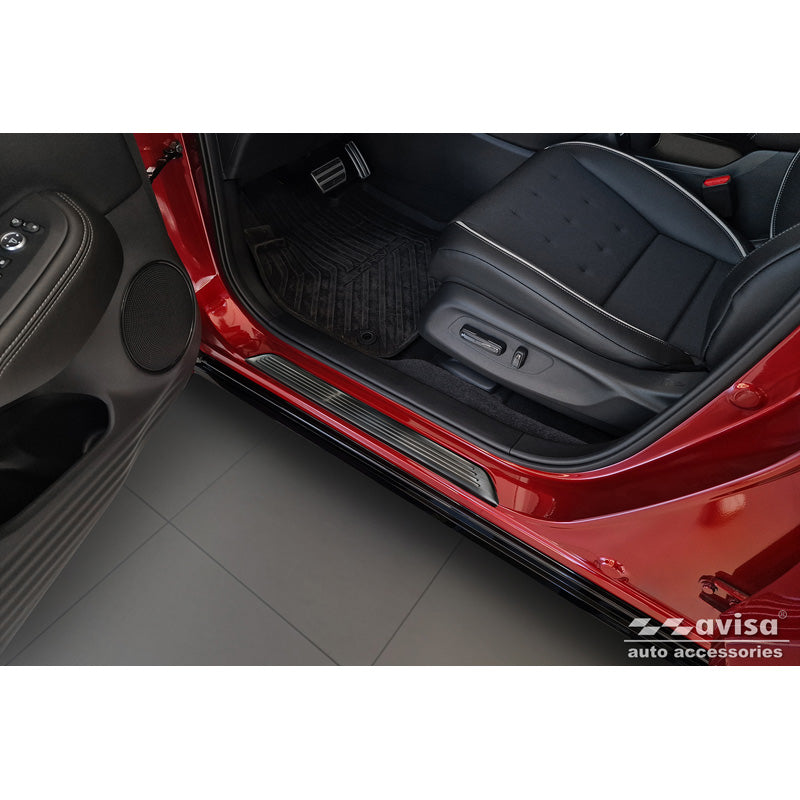 Avisa, Sill protectors, Stainless steel, Black, Fits Honda ZR-V (RZ4) 2023-, 'Lines' – 4 pieces