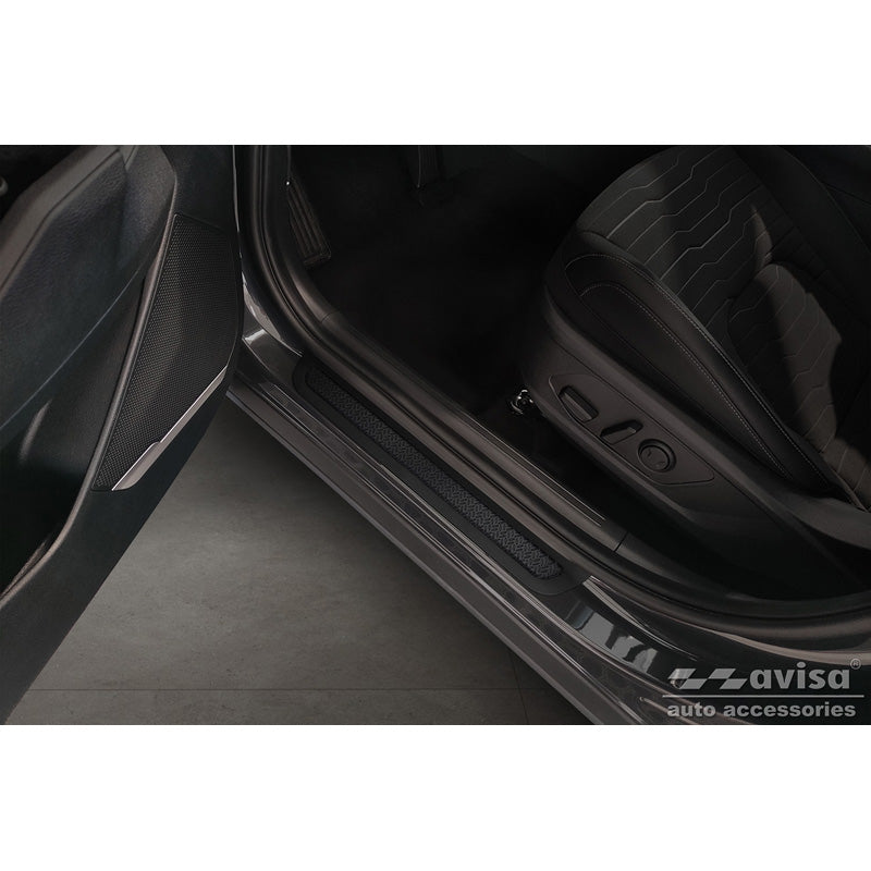 Avisa, Aluminum Door Sill Protectors 'Ribbed Plate' - Black - 2-pack - For Kia Sportage (NQ5) 2021-