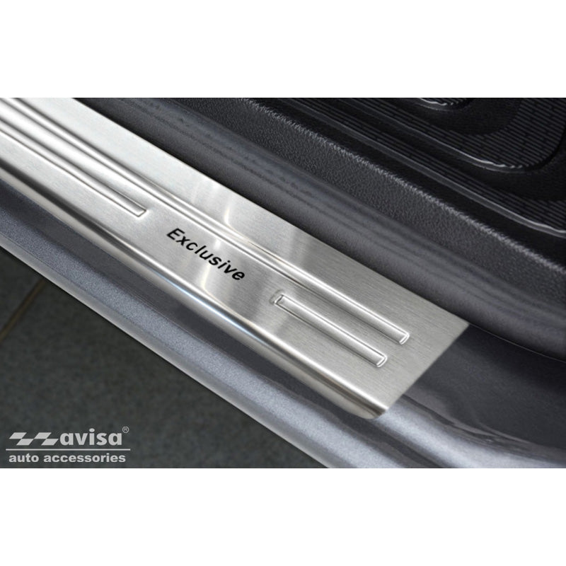 Avisa, Protections de seuil de porte, acier inoxydable, convient à Mercedes Vito & V-Class W447 2014- - 'Exclusif' - 2 pièces - Version 2.0