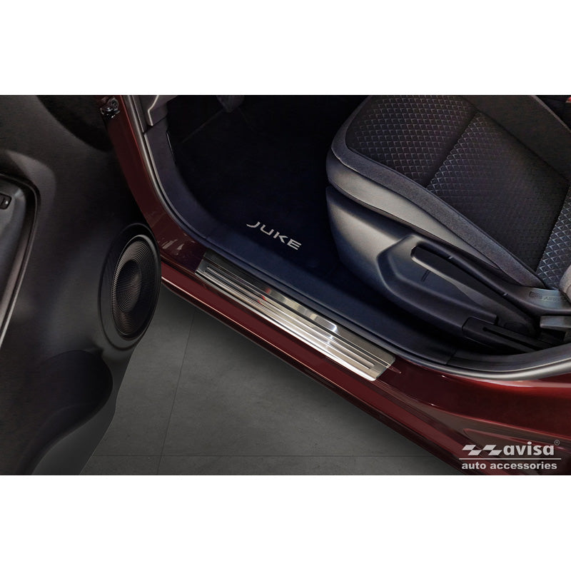 Avisa, Sill protectors, Stainless steel, Fits Nissan Juke II (F16) 2019-, 'Lines' – 4 pieces