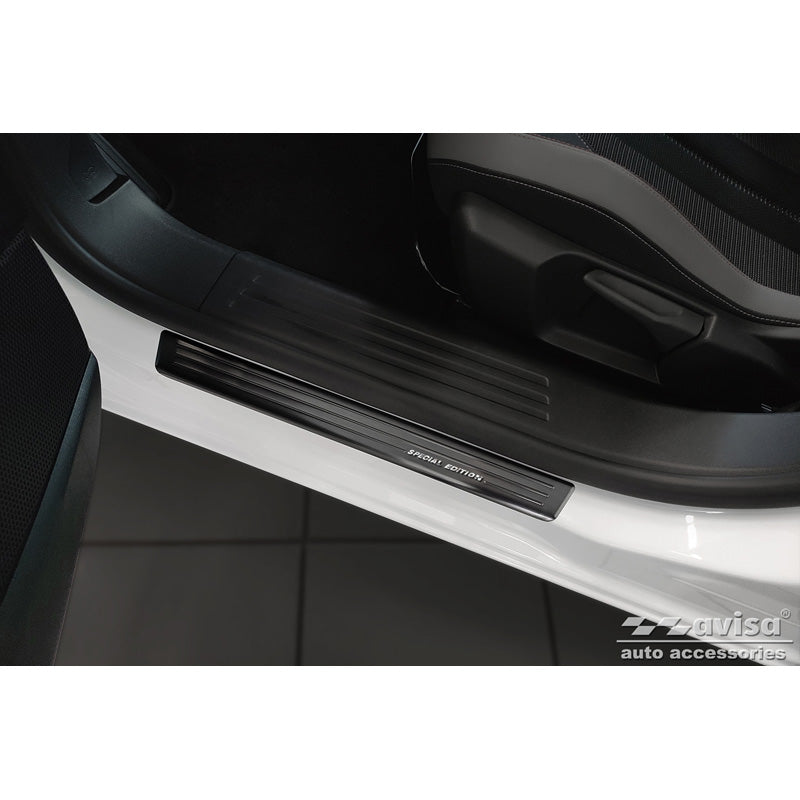 Avisa, Door Sill Protectors, Black, Stainless Steel, Fits Opel Mokka 2020- - 'Special Edition' - 4 pieces