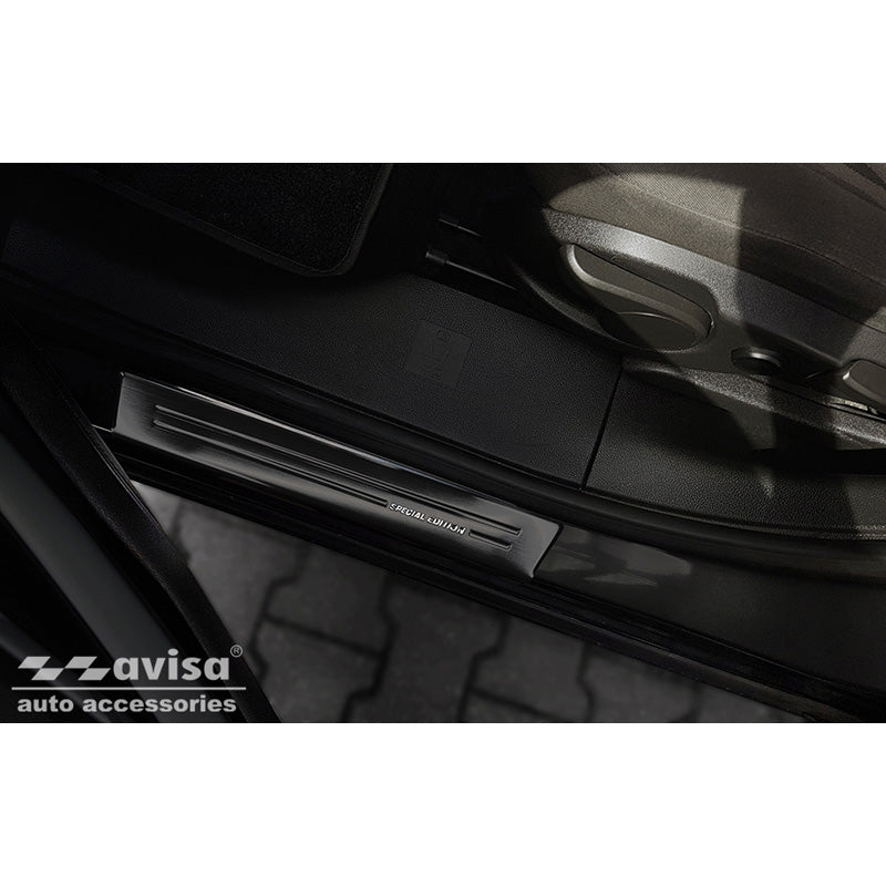 Avisa, Door Sill Protectors, Black, Stainless Steel, Fits Opel Zafira 2012-2019 - 'Special Edition' - 4 pieces