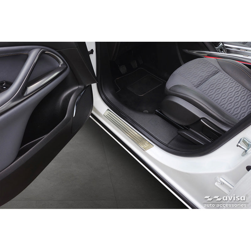 Avisa, Sill protectors, Stainless steel, Fits Opel Zafira (C) Tourer 2012-2016 & Facelift 2016-2019, 'Lines' – 4 pieces