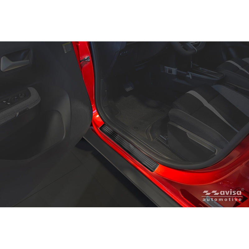 Avisa, Door Sill, Black Stainless steel, 4 pcs, 'Lines', Fits Opel Frontera (EV) (2024-)