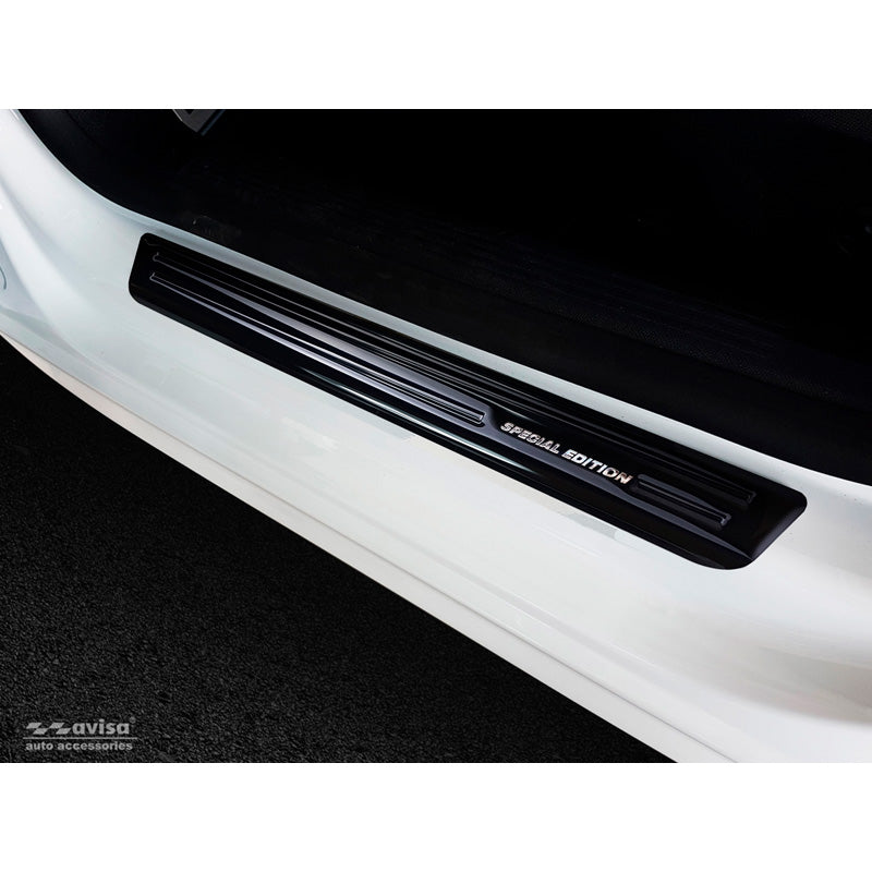 Avisa, Door Sill Protectors, Black, Stainless Steel, Fits Peugeot 508 II Sedan/SW 2019- 'Special Edition' - 4 pieces
