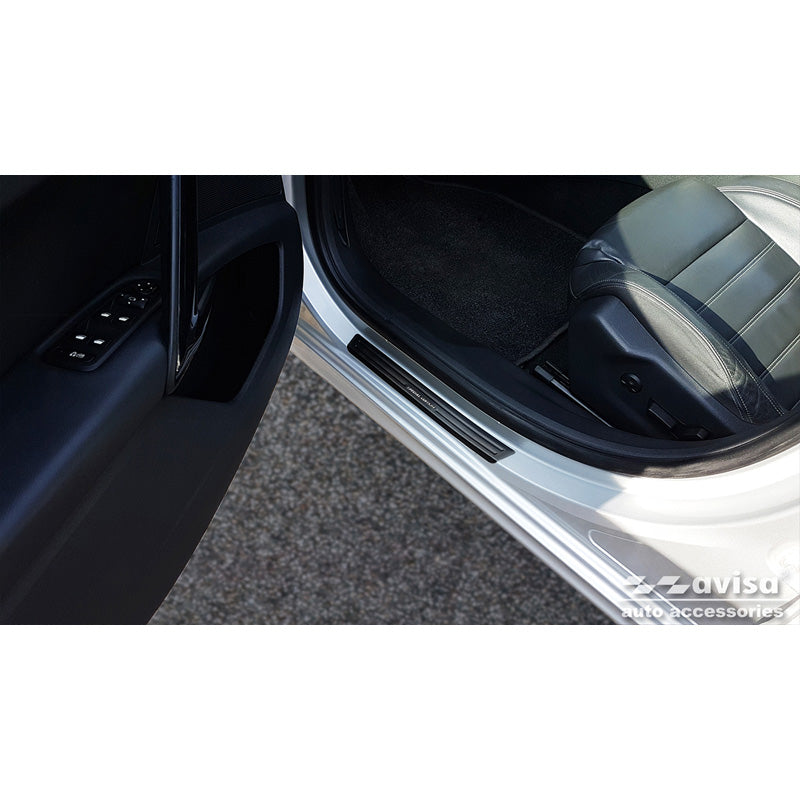 Avisa, Door sill protectors, Black, Stainless steel, fits Peugeot 508 Sedan & SW 2011-2014 & FL 2014-2018 - 'Special Edition' - 4 pieces