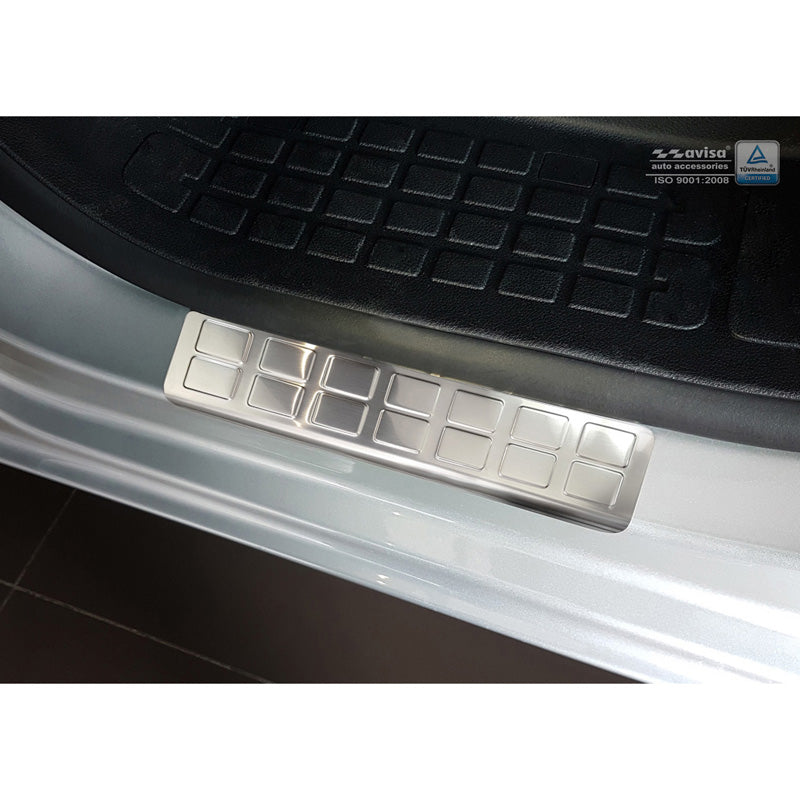 Avisa, instaplijsten, roestvrij staal, geschikt voor Citroën Jumpy & Spacetourer / Peugeot Expert & Traveller / Toyota Proace 2016- / Opel Vivaro / Zafira Life 2019- & Fiat Scudo / Ulysse 2022- - 'Rectangles' - 2-delig voorportieren