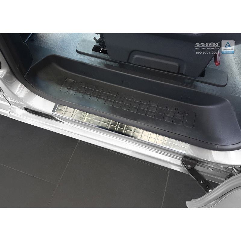 Avisa, instaplijsten, roestvrij staal, geschikt voor Citroën Spacetourer / Peugeot Traveller / Peugeot Expert / Toyota Proace 2016- / Opel Zafira Life 2019- / Fiat Ulysse 2022- - 'Rectangles' - 2-delig achterste schuifdeuren