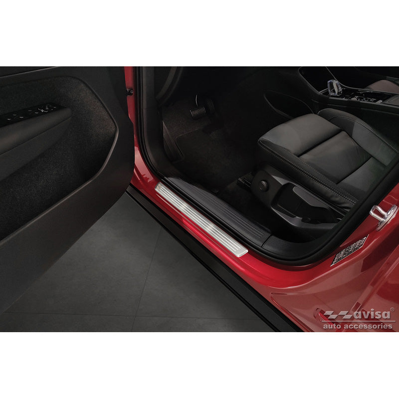Avisa, Seuils de porte, Acier inoxydable, convient à Volvo XC40 2018- - 'Lines' - 4 pièces
