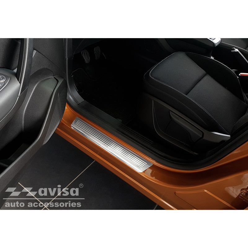 Avisa, Seuils de porte, Acier inoxydable, convient à Renault Captur II 2020- 'Lines' - 4 pièces