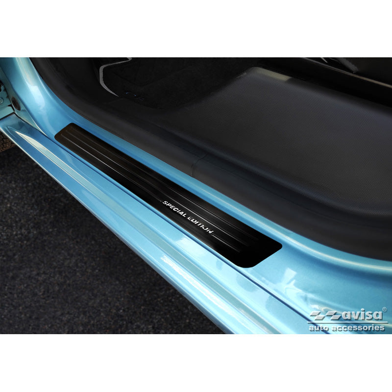 Avisa, Door sill protectors, Black, Stainless steel, Fits Renault Zoe FL 2019- 'Special Edition' - 4 pieces