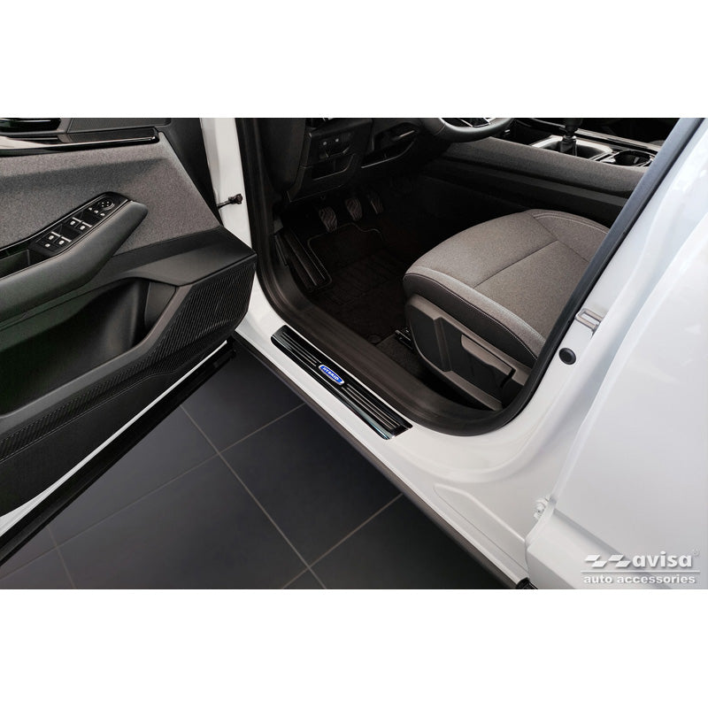 Avisa, Protecteurs de seuils, Noir, acier inoxydable, convient à Renault Austral (RHN) 2022- 'Hybrid' - 2 pièces