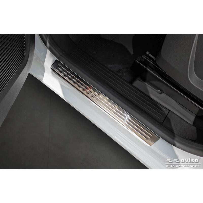 Avisa, Instaplijsten, Roestvrij staal, passend voor Renault Kangoo III & Nissan Townstar & Mercedes Citan 2021- - 'Lines' - 4-delig (voor alle 4-deurs varianten)