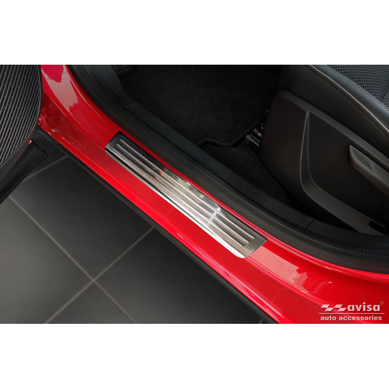 Avisa, Sill protectors, Stainless steel, Fits Renault Arkana 2020-, 'Lines' – 4 pieces