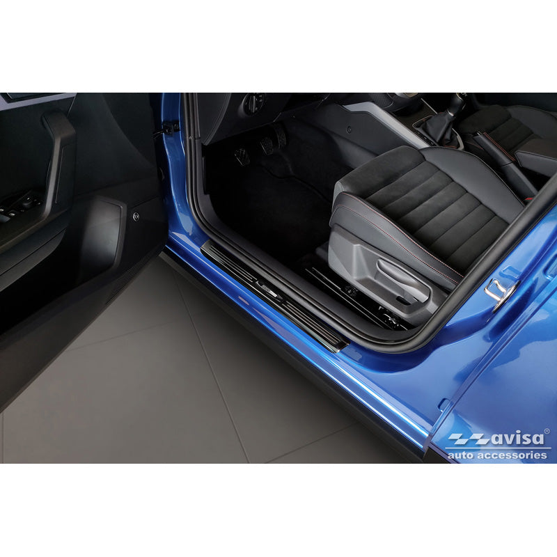 Avisa, Rear Bumper Protector, Gloss Black, Stainless Steel, Fits Seat Arona 2017-2021 & FL 2021- - 'Exclusive' - 4-pcs