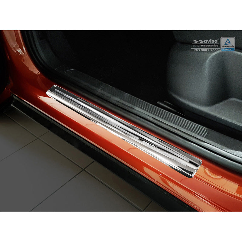 Avisa, Door Sill Protectors, Stainless Steel, Fits Volkswagen T-Roc 2017-2022 & Facelift 2022- - 'Sportline' - 4-pcs
