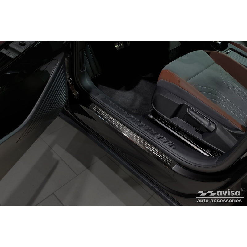 Avisa, Door Sill Protectors, Black, Stainless Steel, Fits Volkswagen ID.4 2020- - 'Special Edition' - 4-pcs