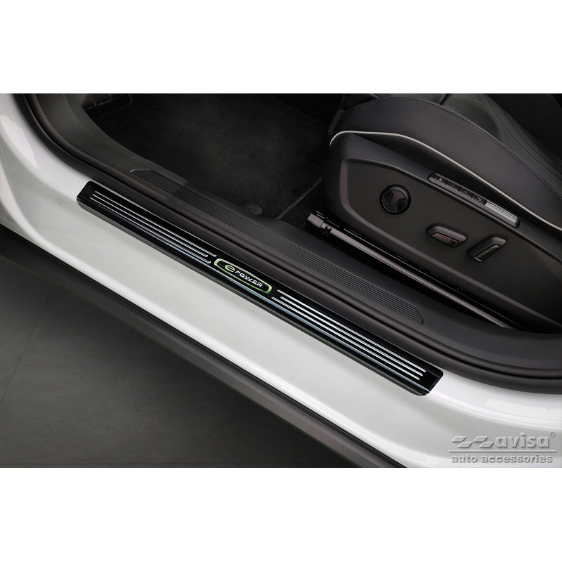 Avisa, Sill Protectors, Black, Stainless Steel, fits Volkswagen ID.5 2021- 'E-Power' - 4 pieces