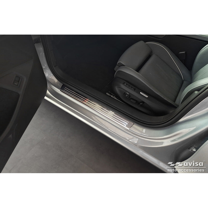 Avisa, Sill Protectors, Stainless Steel, fits Volkswagen Passat Variant (CJ5) incl. R-Line & Hybrid 2024- / Skoda Superb IV Combi 2024- - 'Lines' - 4 pieces