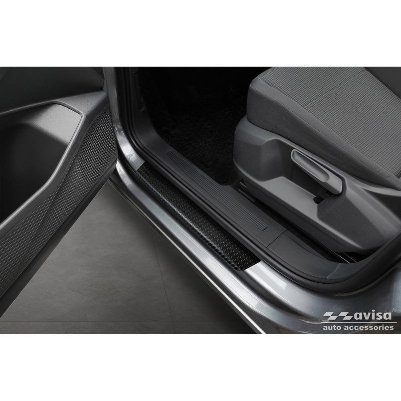 Avisa, Door sill protectors, Aluminium, Fits Volkswagen Caddy V 2020-, 'Diamond Plate' – 2 pcs. Black