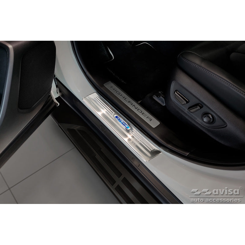 Avisa, Sill Protectors, Stainless Steel, Fits Toyota Highlander XU70 2020- 'Hybrid' - 4-piece