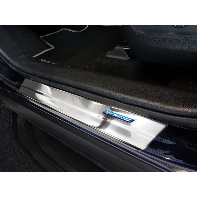 Avisa, protections de seuils de porte, acier inoxydable, convient pour Toyota RAV4 (5th Gen.) 2018- & Suzuki Across 2020- - 'Hybrid' - 4 pièces