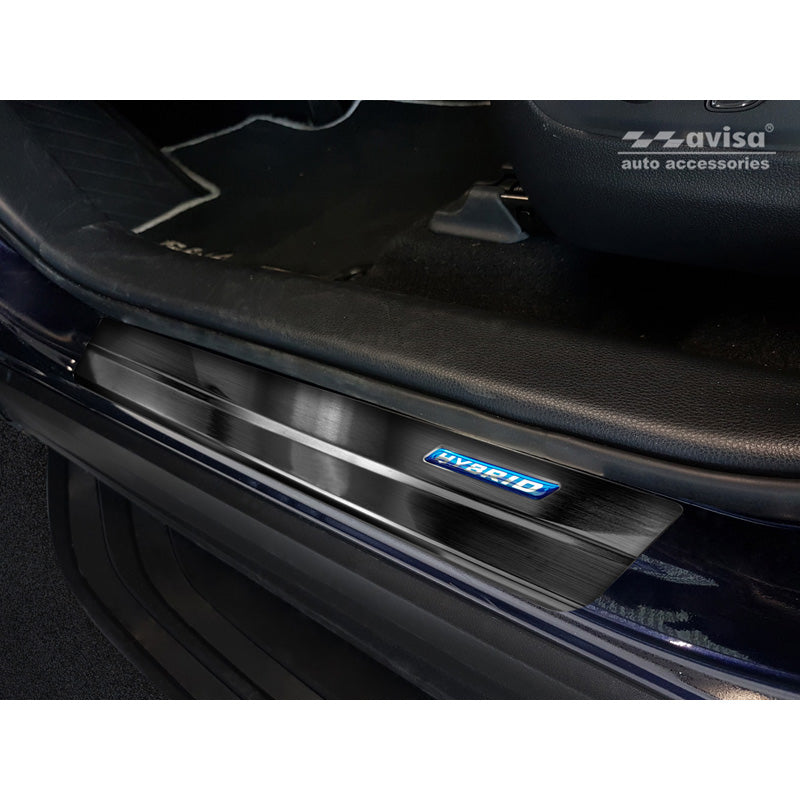 Avisa, Sill Protectors, Black, Stainless Steel, Fits Toyota RAV4 (5th Gen.) 2018- & Suzuki Across 2020- - 'Hybrid' - 4-piece