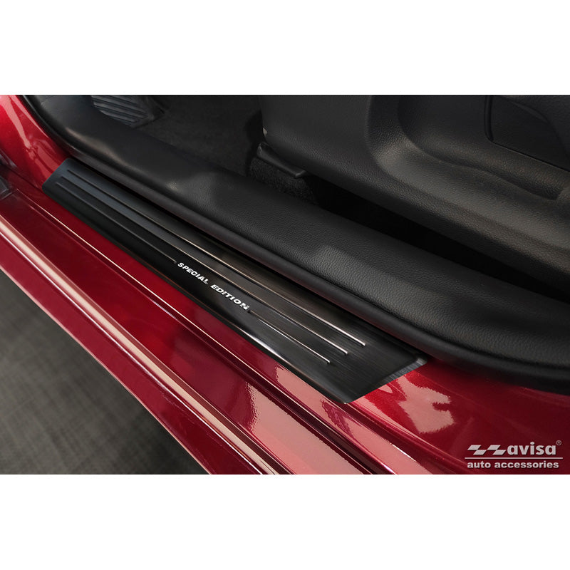 Avisa, protections de seuils de porte, noir, acier inoxydable, convient pour Toyota Yaris 2020-2024 & Facelift 2024- excl. GR - 'Special Edition' - 4 pièces