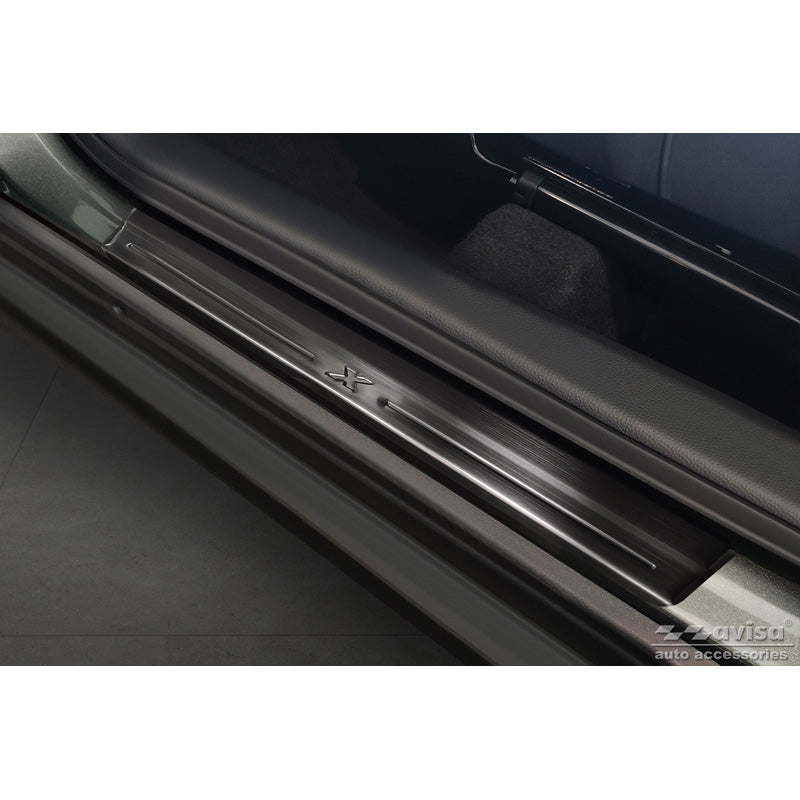 Avisa, Sill Protectors, Black, Stainless Steel, Fits Toyota Aygo X 2022- 'Lines X' - 4-piece