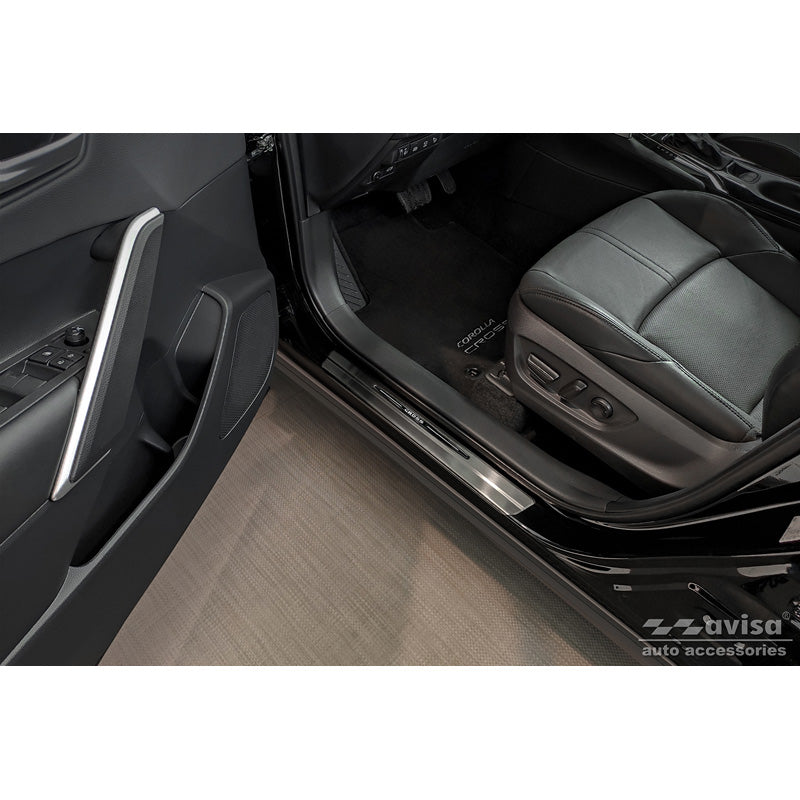 Avisa, Sill Protectors, Stainless Steel, Fits Toyota Corolla Cross 2020- 'Cross' 4-piece