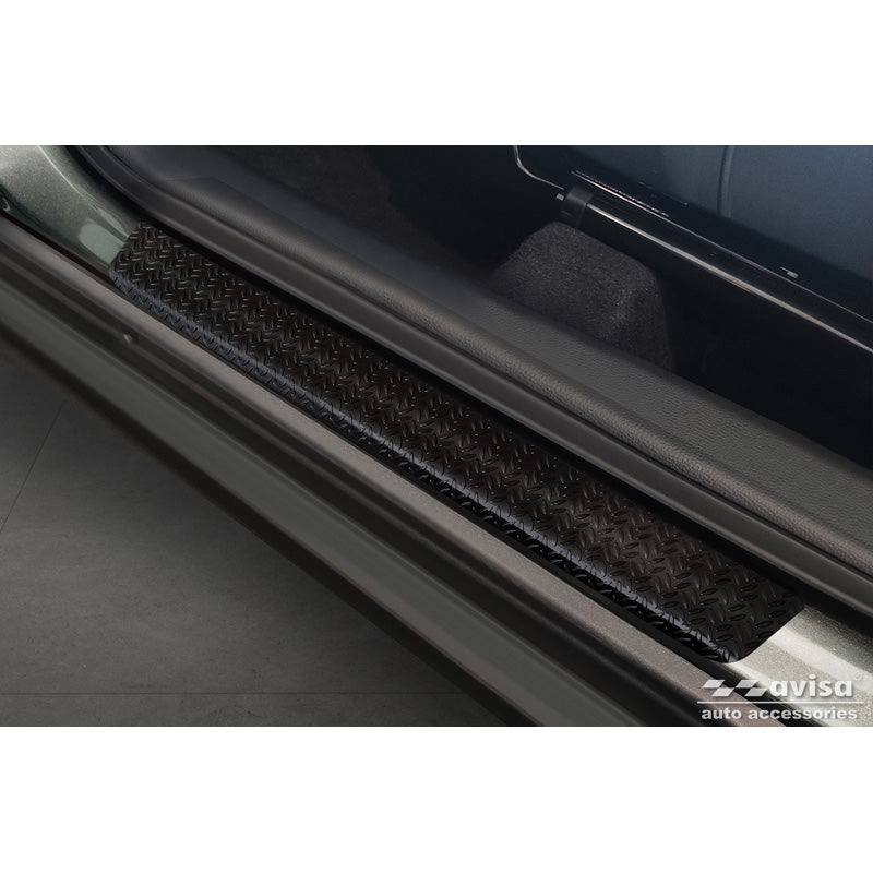 Avisa, protections de montant de porte en aluminium 'tôle gaufrée' - noir - lot de 4 - pour Toyota Aygo X 2022-